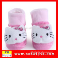 Top fashion Hot sale Lovely pink cat design infants custom sublimated socks